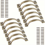 12 tk maal&auml;hedane uksek&auml;epide rauast riistvarak&auml;epide koos kruvit&otilde;mbega Vintage talumaja kapi k&auml;epide V&auml;lis Vintage sahtli garaaž ja sahtli antiikpronks 4.76*1.10in-12pcs