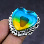 Bi-Color Tourmaline Gemstone 925 Sterling Silver gift Jewelry Ring Size 7 q9v02
