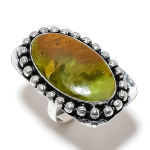 Natural Opal Gemstone Handmade 925 Sterling Silver Jewelry Ring Size 7 j1g94