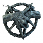 Kuradik&auml;si Kitsesarv Kujukese seinakaunistus Kodukontor Elutuba Vannituba Seinakunst &Otilde;udne deemon K&auml;sivaigust kuju Skulptuur Seinaornament A