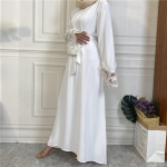 Naiste Abaya Jilbab Kaftan Muslimlik Pikk Kleit Dubai Kardigan R&uuml;&uuml; Maksi Kleit S valge