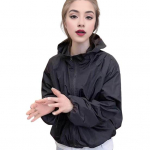 Naiste s&uuml;gismantel lahtine puhast v&auml;rvi lukuga pikad varrukad kapuutsiga taskud sileda pinnaga reisijakk XL aprikoosi