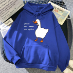 Rahu pole kunagi olnud valik Goose Print Naiste riided Mood Crewneck kapuuts Loomingus O-kaelusega kapuuts T&auml;nava tasku Naiste kapuutsid S