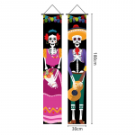 Halloweeni valgustusega veranda sildid B&auml;nnerid Dekoratsioonid siseruumides Dia De Los Muertos surnute p&auml;eva v&auml;lisseina uste kujundus A