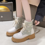 Naiste platvormsaapad Platvorm Retro Cowboy Canvas Briti hingavad saapad 35 must