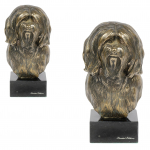 Tibetan Terrier, Tsang Apso, Dokhi Apso - Dog statue, bust on stone base, sculpture, trophy for dog show by Art-Dog brand