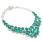 Indicolite Tourmaline Gemstone 925 Sterling Silver Jewelry Necklace 18 r1q16