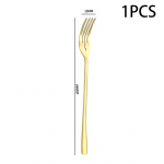 Roostevabast terasest puuviljakahvel &uuml;mmargune auguga kahvel majapidamiskahvel Kuukooki kahvel Restoran puuviljakahvel kook magustoidukahvel s&ouml;&ouml;gilaud kuld