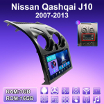 2 DIN Android Carplay autoraadio Nissan Qashqai J10 2007-2013 multimeediam&auml;ngija, peakomplekt, stereo, GPS, navigatsioon, BT, WIFI, 2+32GB 1+16GB,A