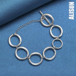 925 h&otilde;bedane &uuml;mmargune O-r&otilde;ngaga k&auml;ev&otilde;ru, moodsad pulmaehted 20CM