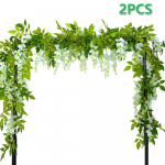 2tk 1,8M Wisteria kunstlilled viinapuu vanik taimed pulmakaare kaunistus v&otilde;lts taime lehed rotangist j&auml;relseina lilled luuderohi