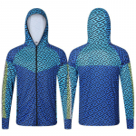 Suvine Kalastus P&auml;ikesekaitse Kapuutsiga S&auml;rk: Niiskust eemaldav, UV-kindel, Hingav Ice silk shirt, XL-140-160 catties ookeanisinine v&auml;rv
