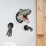 Seinale kinnitatavad 3D dinosauruse skulptuurid, vaigust peakujud, v&auml;lisukse kodukaunistus, kollane