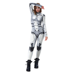 Halloweeni kost&uuml;&uuml;mid naiste gooti kombees Robot Cosplay kost&uuml;&uuml;m Moodne masin Bodycorn Romper S gray