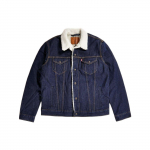 Levis &uuml;hev&auml;rviline &uuml;he n&ouml;&ouml;pidega teksasist pikkade varrukatega jakk Meeste jakid Tume sinine 16365-0084 XS