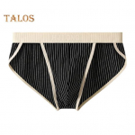 Meeste p&uuml;ksid Madala k&otilde;rgusega elastne v&ouml;&ouml;koht Slim Fit 3D kott Disain alusp&uuml;ksid Triibuline Print Pehme hingav aluspesu igap&auml;evane kandmine M must