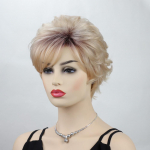 Naiste S&uuml;nteetilisest Juukseparukas Blond L&uuml;hike Kihiline Lokkis Tukkidega Parukas Naistele Igap&auml;evaseks Peo Kost&uuml;&uuml;mi Kasutuseks Kuumuskindel hele blond v&auml;rv