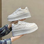Moodsad Paksude Taldadega Valged Nahast Kingad Naiste Tossud Nahast Vabaaja Kingad Rula &Uuml;mar Ninaga Kontsad Mugavad Zapatillas 35 valge