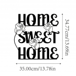 1 tk metallist seinakinnitusega skulptuur Home Sweet Home &ndash; inspireeriv tahvel dekoratiivsetele seintele helehall v&auml;rv