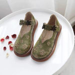 Mood Retro Mary Jane Flats Platvorm Kingad &otilde;&otilde;nsad Lolita Kingad Naiste Loafers Uued suvised vabaajakirjanduslikud kingad Mokassiinid Lady Flats 38 roheline