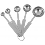 5 tk astmelised m&otilde;&otilde;telusikad kohvilusikad supilusikas m&otilde;&otilde;t kontsentraat suhkur meetrilised tassid ja roostevaba teras skaalaga