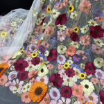 1 jard 3D lilleline tikandiga pehme v&otilde;rkpitskangas &scaron;ikk p&auml;evalille tikand t&uuml;llkangas &otilde;mblemiseks pulmakleit cheongsam 1 Yard