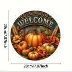 Atraktiivne 8-tolline &uuml;mmargune metallist tervitussilt &ndash; sobib suurep&auml;raselt s&uuml;gise, t&auml;nup&uuml;ha ja l&otilde;ikusp&uuml;hade kaunistamiseks | Ideaalne koju, kohvikusse must