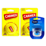 Carmex Huulepalsam klassikaline purgit&uuml;&uuml;p (2 t&uuml;kki) + Vaseliini huuleteraapia originaal (1 t&uuml;kk) Huulte niisutav nahakaitse niisutav huulepalsam yellow