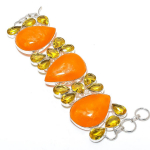 Natural Baltic Amber Gemstone Handmade 925 Sterling Silver Bracelet7-8 t8e62