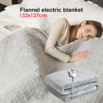 Kahepoolne flanellkangas elektriline soojendustekk 6 k&auml;iku Reguleeritav temperatuur 8H ajastus Talvine flanell 152x127cm soojendusega tekk pestav. US Plug