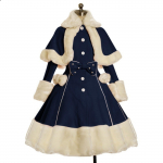 Naiste Mood Pikkade Varrukatega Karusnahast Mantlid Vintage Gooti Viktoriaanlik Magus Vibu Lolita Kleit S&uuml;gis Talv Soe Rev&auml;&auml;riga Kleit Mantel Fantaasia Cosplay Kost&uuml;&uuml;m XL tumesinine v&auml;rv