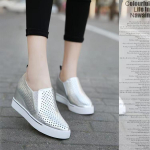 Nahk valge Mugav k&otilde;rgus Kiilud Kingad Naine Mood Platvorm Tossud Naiste vabaaja k&otilde;rged kontsad Jalatsid Naiste kevad s&uuml;gis 35 hall