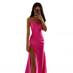 Daami &otilde;htukleit plekiline k&uuml;lgne l&otilde;hik, seljata, &otilde;huke spagetirihm L roosa punane v&auml;rv