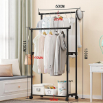 Topeltvarrastega riidenagi Magamistoa riided, liikuvad liikuvad rattad, rippuvad