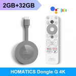 HOMATICS Dongle G 4K Google TV Stick koos Netflixi 4K Google'i sertifikaadiga 2G32G Amlogic S905Y4 2G32G h&otilde;be