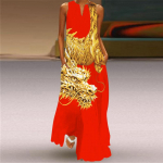 QICED Naiste suvised varrukateta pikad V-kaelusega kleidid nefriitlillega S