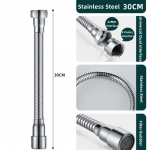 Roostevabast terasest 360&deg; universaalne segisti pikendus pritsmevastane otsik &otilde;hutaja painutatav valamu pikendusvoolik k&ouml;&ouml;gitarvikud 30cm