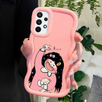 V&auml;rvitud mustriga Big Wave Edge pehmest silikoonmaterjalist Macaron telefoni&uuml;mbris, p&otilde;rutuskindel kaitsev kummist korpus Samsung Xiaomi Poco Redmi jaoks Samsung A30 must