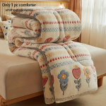 Nahas&otilde;bralik sametine hubane boho lilleline lumehelbega tekk - tepitud, masinpestav, pleekimiskindel paks voodipesu k&otilde;ikideks aastaaegadeks 150x200cm/2.5kg