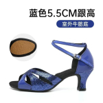 T&uuml;drukute ballisaali naiste ladina tango tantsukingad kontsaga 3,5 cm/5,5 cm M&uuml;&uuml;k H&otilde;bedane Kuldne Must Sinine V&auml;rv Hulgim&uuml;&uuml;k 41 blue