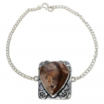 Tube Agate Handmade 925 Sterling Silver Jewelry Bracelet 7-8 s9s16