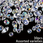 30/50/100 tk klaashelmed ehete tootmiseks, erinevad kristallist &uuml;marhelmed, AB v&auml;rvi vahehelmed, DIY k&auml;ev&otilde;rud, kaelakeed, ripatsid 30pcs