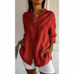 Uus mood &uuml;herealine vabaaja suuremas suuruses s&auml;rk, naiste kaelus, lahtised naiste pluusid, topsid kevadised ja s&uuml;gisesed pikkade varrukatega s&auml;rgid 25997 XXL