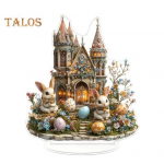 Lihav&otilde;ttej&auml;nku ornament 2D lame akr&uuml;&uuml;list astmeline kaunistus lossi j&auml;nese kujuke talumaja jaoks Kodu Mantel raamaturiiul lihav&otilde;ttep&uuml;hade sisustus mitmev&auml;rviline