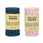 2 bobines de fil kraft bleu azur/ rose