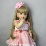 Elutruu t&auml;issilikoonnukk Betty Reborn t&uuml;druk 22 tolli vasts&uuml;ndinud nukud Saab panna vette pikkade sirgete juustega v&auml;ikelaps Bebe Blonde Hair Doll