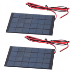 2 tk mini p&auml;ikeseenergia moodul epoksiidpaneel 100 cm kaabliga elektrooniliste tarvikutega DC 6V 2W