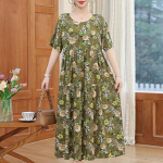 Naiste kleit Suvised vintage riided vabaaja l&uuml;hikeste varrukatega pikk kleit naistele suvekomplekt 3XL