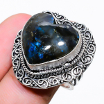 Labradorite Handmade 925 Sterling Silver Jewelry Ring Size 7.5 l9s20