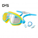 Ujumisprillide komplekt laia vaatev&auml;ljaga uduvastased ujumisprillid nina- ja k&otilde;rvatroppidega lastele, lekkekindlad basseiniprillid roosa